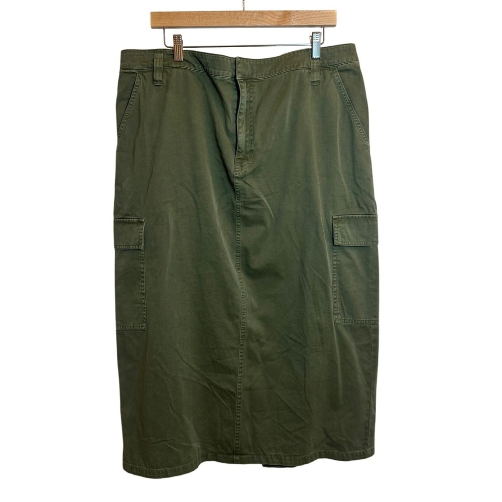 Madewell Womens Size 38 Waist 33 LengthNEW Desert Olive Cargo Midi Skirt Green